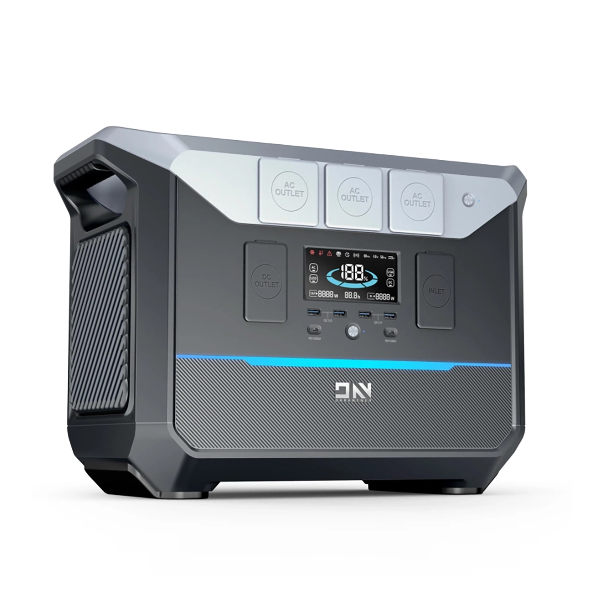 Daranener Neo 2000W 2074Wh portable solar generator with SA plugs