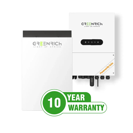 Greenrich 5kW Hybrid Inverter with 4.95kWh Wall Mount Lithium Battery - Bundle