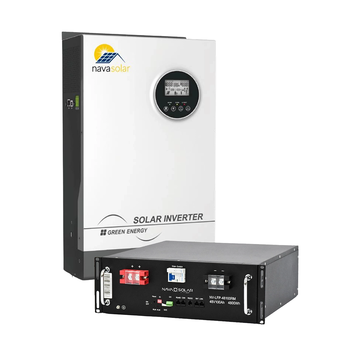 Navasolar PV1800 Pro 5.2KW Inverter with 48V 100Ah Lithium Battery Bundle
