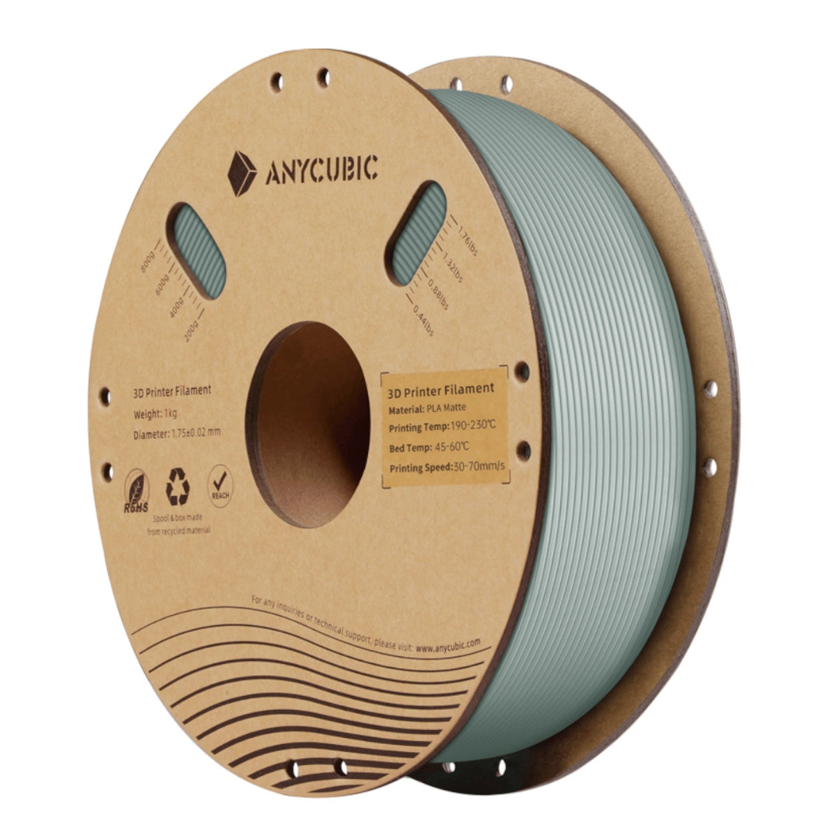 Anycubic PLA Matte Filament 1kg – Nardo Grey
