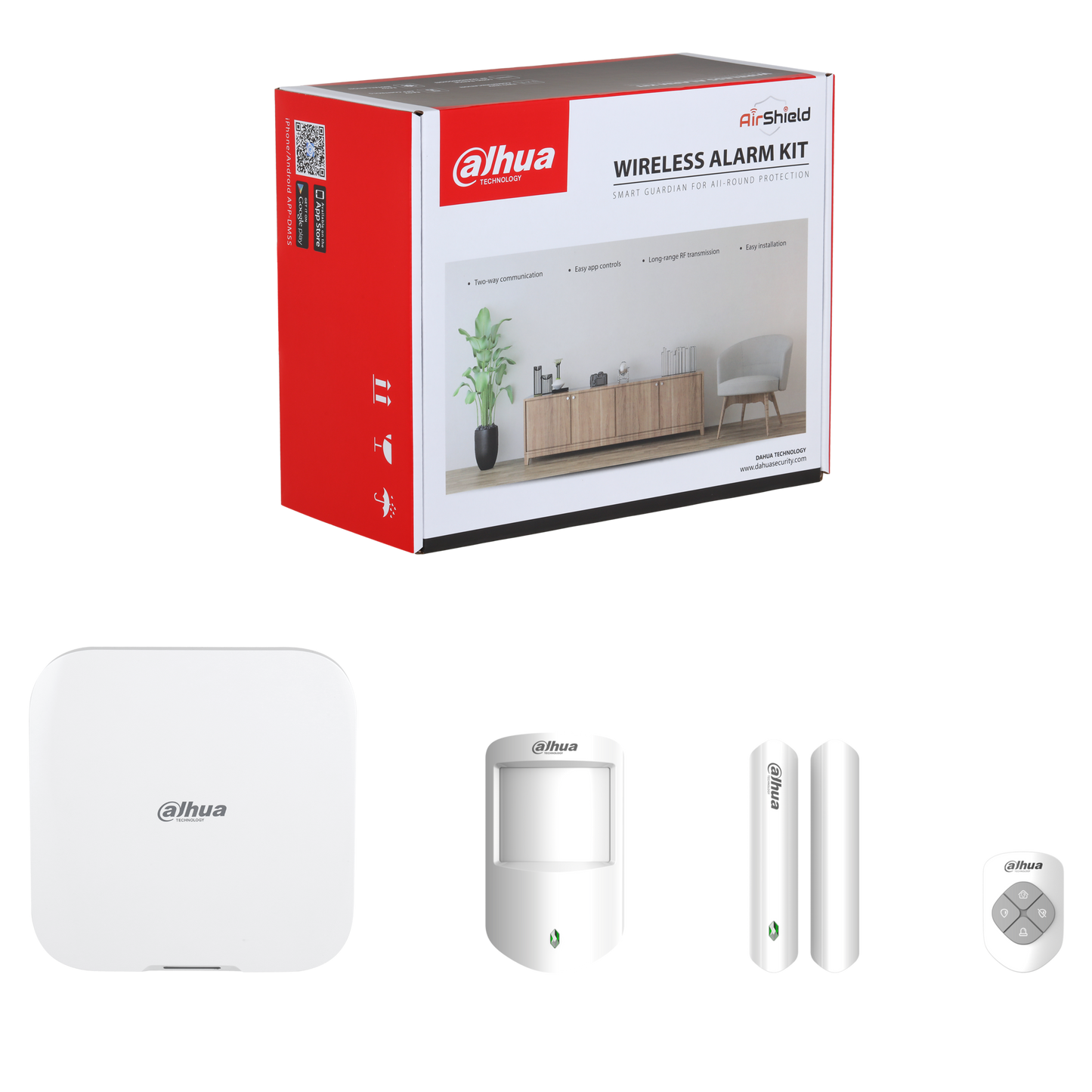 Dahua Wireless Alarm Kit   ARC3800H-03-W2(868) Wired and Wi-Fi (2.4G) + video verification