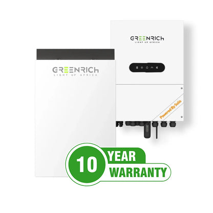 Greenrich 6kW Hybrid Inverter 4.95kWh Wall Mount Lithium Battery - Bundle