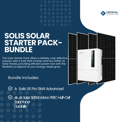 Solis 5kW Hybrid Inverter with 4x JA Solar 505W Solar Panels - Cost Savings Starter Kit