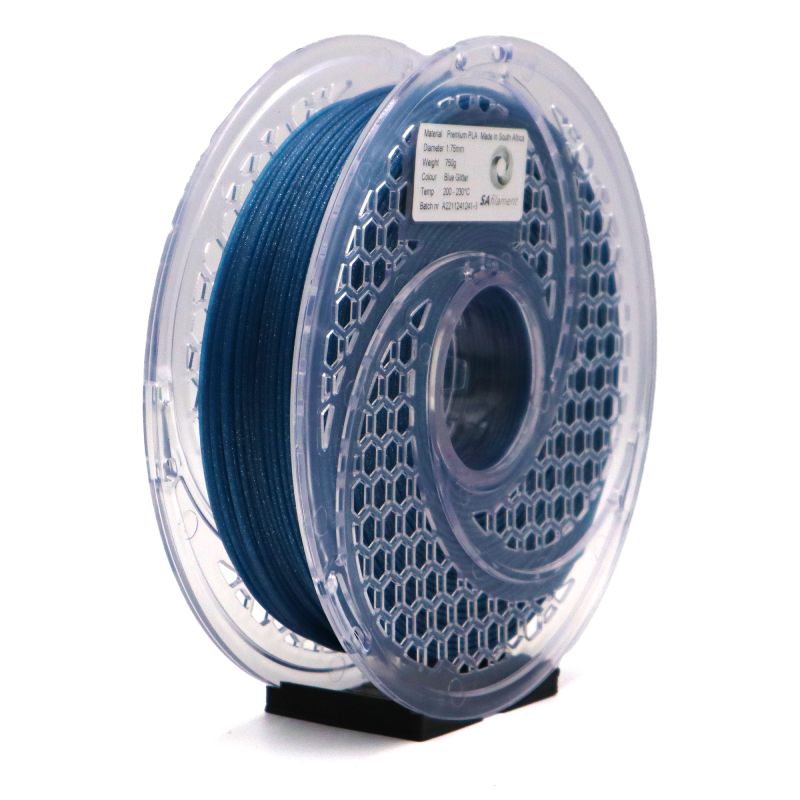 SA Filament | PLA Premium Glitter Blue Filament 750g, 1.75mm | Manufactured in South Africa