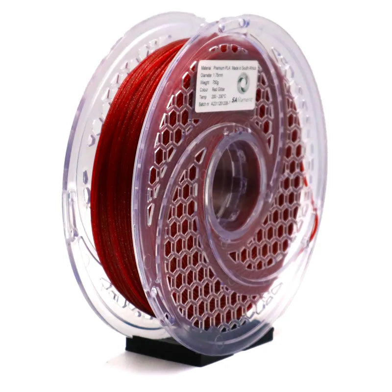 SA Filament | PLA Premium Glitter Red Filament 750g, 1.75mm | Manufactured in South Africa